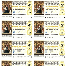 Capilla de billete de Lotería Nacional para el sorteo de 22 de diciembre de 2018